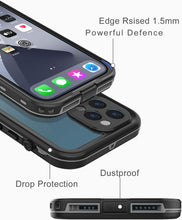 Load image into Gallery viewer, LOVE BEIDI Design for iPhone 12 Pro Waterproof Case, Full Body Shockproof Case for iPhone 12 Pro Case with Screen Protector, Dust Proof Phone Case Cover for iPhone 12 Pro 6.1 Inch (Black)