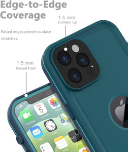 LOVE BEIDI Design for iPhone 12 Pro Max case Waterproof 6.7'', Full Body Shockproof Phone Case for iPhone 12 Pro Max Case with Screen Protector, Dust Proof Cover for iPhone 12 Pro Max (Turquoise)