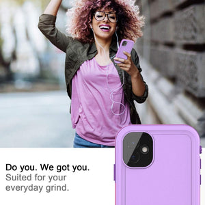 LOVE BEIDI iPhone 11 Waterproof Case 6.1 Screen Protector Underwater Shockproof Full-Body Dustproof Rugged Case for Aplle iPhone 11 (Purple Pink)