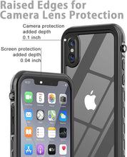 Load image into Gallery viewer, LOVE BEIDI iPhone X/Xs Waterproof case Life Snowproof Dirtproof Shockproof Cover for iPhone X/Xs 5.8‘’ (Black)