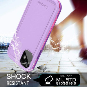 LOVE BEIDI iPhone 11 Waterproof Case 6.1 Screen Protector Underwater Shockproof Full-Body Dustproof Rugged Case for Aplle iPhone 11 (Purple Pink)