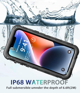 Design for iPhone 14 Pro Max Case Waterproof, Dustproof Shockproof Waterproof Case for iPhone 14 Pro Max, Metal Full Body Protective Phone Case for iPhone 14 Pro Max 6.7 inch Black