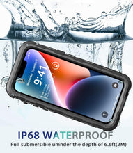 Load image into Gallery viewer, Design for iPhone 14 Pro Case Waterproof, Dustproof Shockproof Waterproof Case for iPhone 14 Pro, Metal Full Body Protective Phone Case for iPhone 14 Pro 6.1 inch Black
