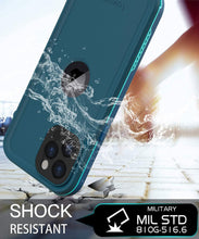 Load image into Gallery viewer, LOVE BEIDI Design for iPhone 12 Pro Max case Waterproof 6.7&#39;&#39;, Full Body Shockproof Phone Case for iPhone 12 Pro Max Case with Screen Protector, Dust Proof Cover for iPhone 12 Pro Max (Turquoise)