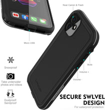 Load image into Gallery viewer, LOVE BEIDI iPhone 11 Waterproof Case 6.1 Screen Protector Underwater Shockproof Full-Body Dustproof Rugged Case for Aplle iPhone 11 (Black &amp; Gray)