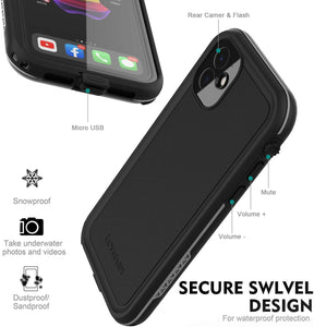 LOVE BEIDI iPhone 11 Waterproof Case 6.1 Screen Protector Underwater Shockproof Full-Body Dustproof Rugged Case for Aplle iPhone 11 (Black & Gray)