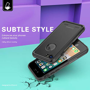 LOVE BEIDI iPhone 8 7 Waterproof Case Cover Built-in Screen Protector Fully Sealed Life Shockproof Snowproof Underwater Protective Cases for iPhone 8 7-4.7" (Black/Gray)