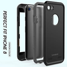 Load image into Gallery viewer, LOVE BEIDI iPhone 8 7 Waterproof Case Cover Built-in Screen Protector Fully Sealed Life Shockproof Snowproof Underwater Protective Cases for iPhone 8 7-4.7&quot; (Black/Gray)