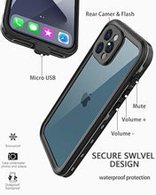 Load image into Gallery viewer, LOVE BEIDI iPhone 12 Pro Max Waterproof Case 6.7&#39;&#39; - Shockproof, Dustproof, with Screen Protector - Black