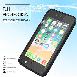 LOVE BEIDI iPhone 8 7 Waterproof Case Cover Built-in Screen Protector Fully Sealed Life Shockproof Snowproof Underwater Protective Cases for iPhone 8 7-4.7" (Black/Gray)